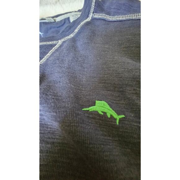 Tommy Bahama Tobago Bay Crew Big and Tall Men's size LT, Navy with Green Marlin - Picture 2 of 9